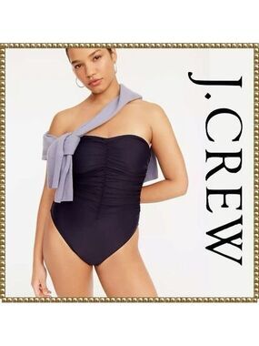 J Crew Navy Sweetheart Ruched One Piece Swimsuit Size 22 NWT